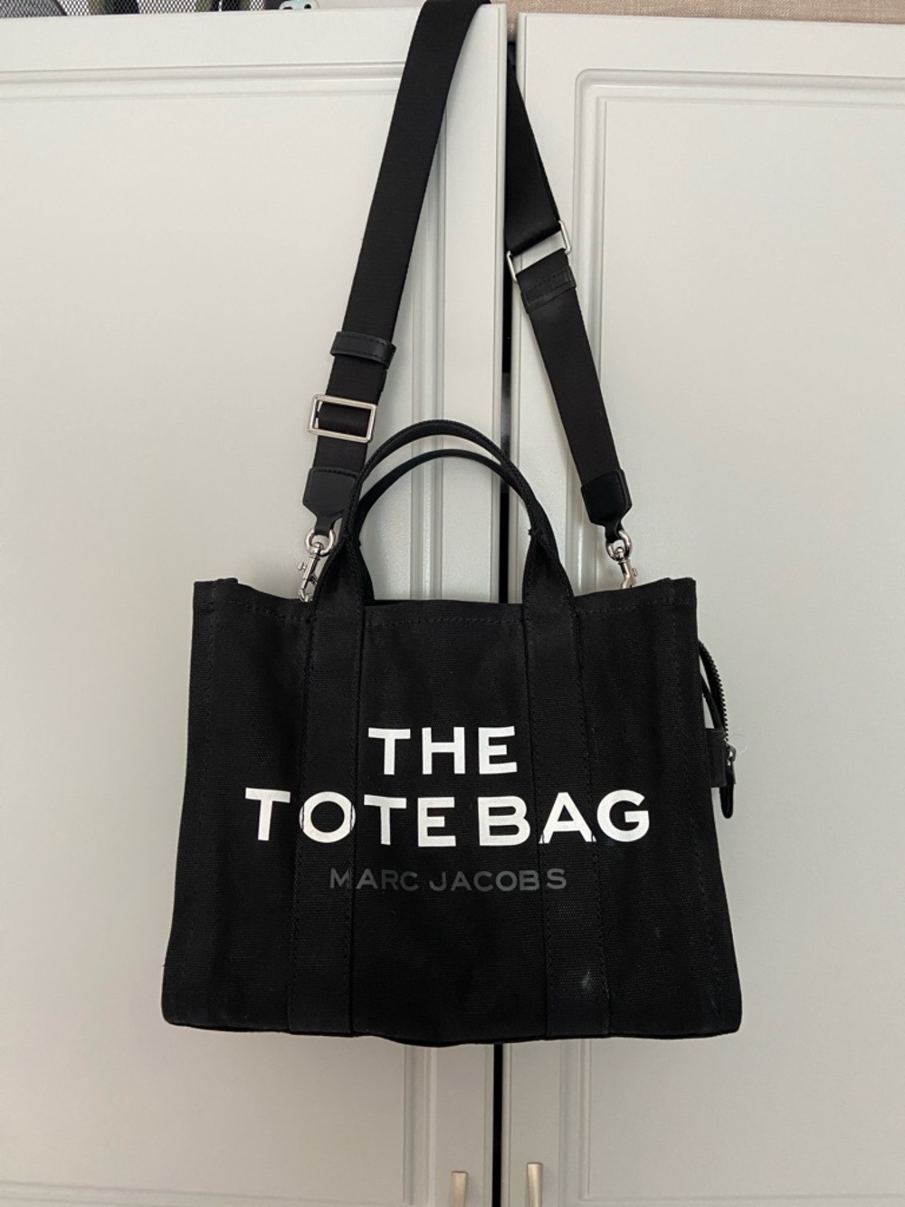 Marc Jacobs Black Canvas Tote with White Logo